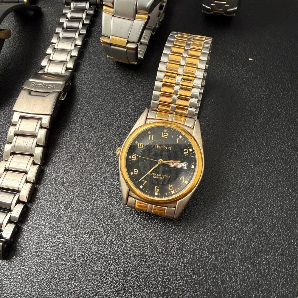 Set of 6 Armitron Men's Watches Analog & Digital Mix BROKEN FOR‎ PARTS